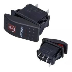 Powermaster Çapa Irgatı Sembollü Yaylı Işıksız 3 Pinli On-Off 12-24V Marin Switch