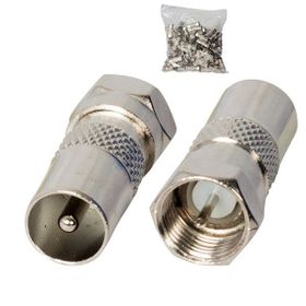 Powermaster F Konnektör Erkek 60 Ohm Dişi Çevirici Metal Konnektör
