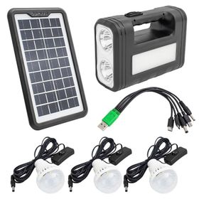Powermaster GD-8017T Solar Panelli 3 Ampullü Aydınlatma Sistemi