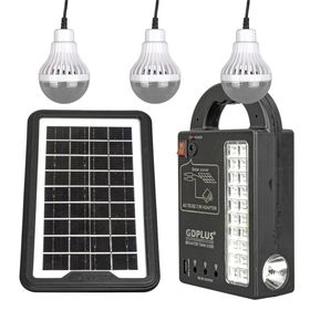 Powermaster GD-999 Güneş Panelli 3 Lambalı Powerbank Özellikli Şarjlı Solar Aydınlatma Kamp Lambası