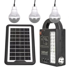 Powermaster GD-999 Güneş Panelli 3 Lambalı Powerbank Özellikli Şarjlı Solar Aydınlatma Kamp Lambası