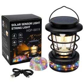 Powermaster Hop-8819 Solar Güneş Panelli Sensörlü Kamp Lambası