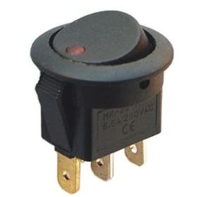Powermaster IC-132 Yuvarlak 3 Pinli 220 Volt Nokta Işıklı Açma Kapama Anahtarı