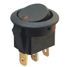 Powermaster IC-132 Yuvarlak 3 Pinli 220 Volt Nokta Işıklı Açma Kapama Anahtarı