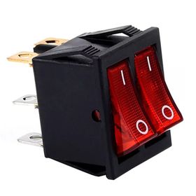 Powermaster Işıklı Kırmızı İkili Soba Anahtarı