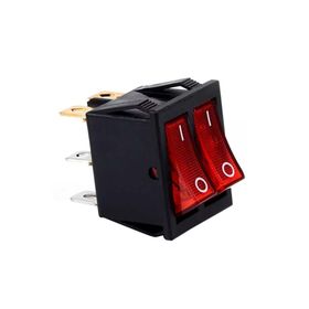 Powermaster Işıklı Kırmızı İkili Soba Anahtarı