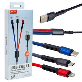 Powermaster JKX-44 Usb To Mıcro Usb Type-c Lıghtnıng 3'lü 2.4 Amper Sarj Kablosu