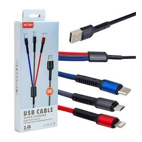 Powermaster JKX-44 Usb To Mıcro Usb Type-c Lıghtnıng 3'lü 2.4 Amper Sarj Kablosu