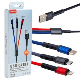 Powermaster JKX-44 Usb To Mıcro Usb Type-c Lıghtnıng 3'lü 2.4 Amper Sarj Kablosu