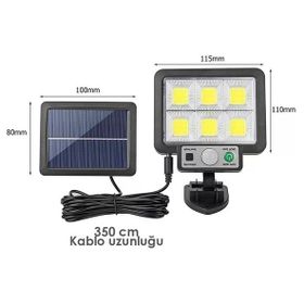 Powermaster JX-F72 Solar Güneş Enerji Panelli Hareket Sensörlü 3 Modlu Led Bahçe Aydınlatması