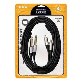 Powermaster Magicvoice LD398 2X6.3 mm Mono Erkek 2XRCA Erkek 5 Metre Kablo