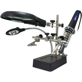 Powermaster MG16129C Masa Üstü Ledli Mini Büyüteç Havya Standı