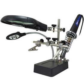 Powermaster MG16129C Masa Üstü Ledli Mini Büyüteç Havya Standı