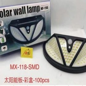 Powermaster MX-118 118 SMD Ledli Hareket Sensörlü Üç Modlu Solar Duvar Lambası