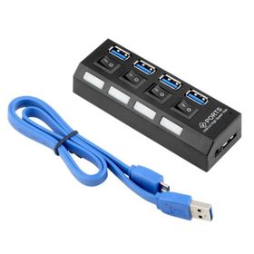 Powermaster PM-11365 30 cm 4 Port Anahtarlı 3.0 Hub Çoklayıcı USB Kablo