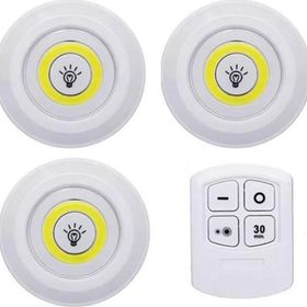 Powermaster PM-15084 3'lü Kumandalı Pilli Dokunmatik Portatif Cob Led Işık Aydınlatma
