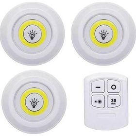 Powermaster PM-15084 3'lü Kumandalı Pilli Dokunmatik Portatif Cob Led Işık Aydınlatma