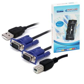 Powermaster PM-15166 4 Port Kablolu Usb Manuel Kwm Switch