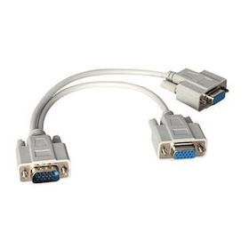 Powermaster PM-1557 1x VGA Erkek To 2x VGA Dişi 30 cm Çevirici Kablo