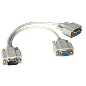 Powermaster PM-1557 1x VGA Erkek To 2x VGA Dişi 30 cm Çevirici Kablo