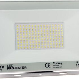 Powermaster PM-22587 100 Watt 220 Volt 6500 K IP65 150 Işık Açısı Beyaz Slim Kasa Led Projektör