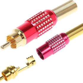 Powermaster PM-23804 Fiş Metal Gold Kırmızı RCA Soket