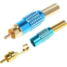 Powermaster PM-23805 Fiş Metal Gold Mavi RCA Soket