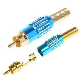 Powermaster PM-23805 Fiş Metal Gold Mavi RCA Soket