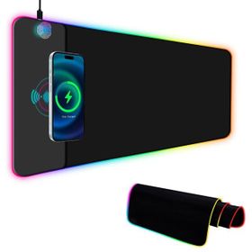 Powermaster PM-25115 XL RGB Wireless Kablosuz Telefon Şarj Destekli Gaming Mouse Pad