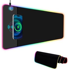 Powermaster PM-25115 XL RGB Wireless Kablosuz Telefon Şarj Destekli Gaming Mouse Pad