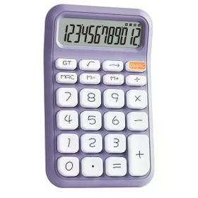 Powermaster PM-25411 Mor 150x90 mm Beyaz Tuş 12 Haneli Hesap Makinesi