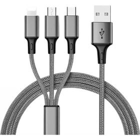 Powermaster Pm-26335 3 In 1 Gümüş 1.2 mt Şarj Kablosu