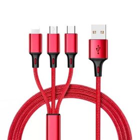 Powermaster Pm-26336 3 In 1 Kırmızı 1.2 mt Şarj Kablosu