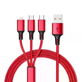 Powermaster Pm-26336 3 In 1 Kırmızı 1.2 mt Şarj Kablosu