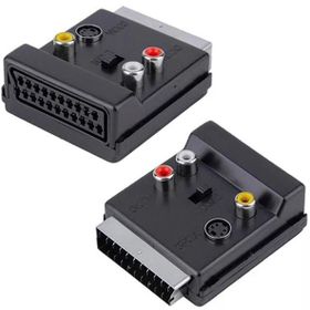 Powermaster Pm-3187 Scart Erkek Dişi - Rca + S-Video Anahtarlı Çift Yönlü Av Görüntü Ses Çevirici Adaptör