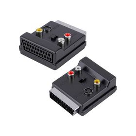Powermaster Pm-3187 Scart Erkek Dişi - Rca + S-Video Anahtarlı Çift Yönlü Av Görüntü Ses Çevirici Adaptör