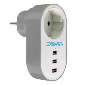 Powermaster PM-4913 10 A 2500 W 3xUSB Tekli Termal Akım Korumalı Priz