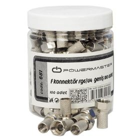 Powermaster RG6-U4 100'lü Kutu Geniş Tip F Konnektör
