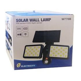 Powermaster W770B Sensörlü 36 Cob Ledli Solar Aydınlatmalı Duvar Lambası