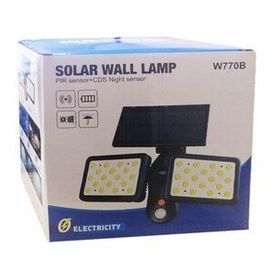 Powermaster W770B Sensörlü 36 Cob Ledli Solar Aydınlatmalı Duvar Lambası