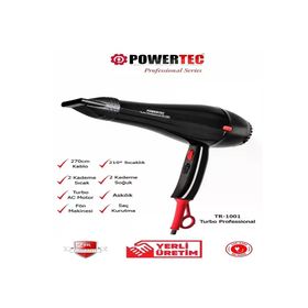 Powertec Tr-1001 Profesyonel 2500W Siyah Saç Kurutma Makinesi