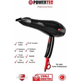 Powertec Tr-1001 Profesyonel 2500W Siyah Saç Kurutma Makinesi