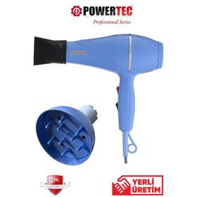 Powertec TR-501 Mavi Profesyonel Fön Makinesi + Başlık