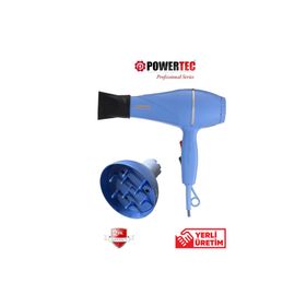 Powertec TR-501 Mavi Profesyonel Fön Makinesi + Başlık