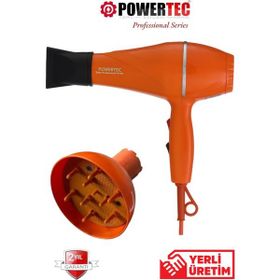 Powertec TR-501 Turuncu Profesyonel Fön Makinesi + Başlık