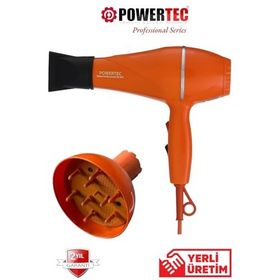 Powertec TR-501 Turuncu Profesyonel Fön Makinesi + Başlık