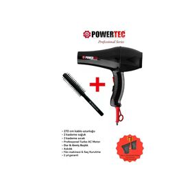 Powertec TR-701 Siyah Saç Kurutma Makinesi + Hydra Berber Fön Fırçası