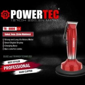 Powertec TR-8800 Kırmızı Tıraş Makinesi