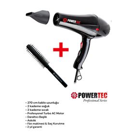 Powertec TR-901 Saç Kurutma Makinesi + Berber Fön Fırçası
