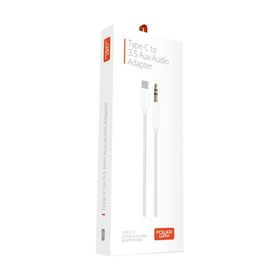 Powerway AC06 Type-C To Aux Çevirici Tüm Cihazlarla Uyumlu Samsung Xiaomi Beyaz 3.5 mm Jack Dönüştürücü Aux Kablosu